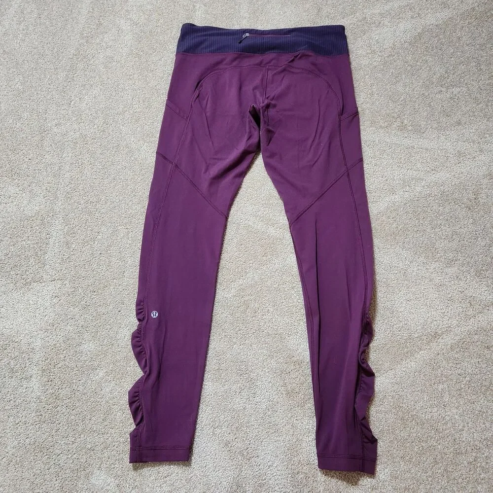 Lululemon Leggings Women 32X29.5 Deep Purple Speed Ruched Legs